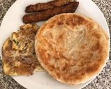 A picture of step 1 of Seekh kabab,fried Egg & ready made paratha.