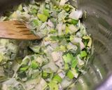 A picture of step 1 of Leek, pea and potato soup.