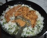A picture of step 5 of Veg manchurian and fried rice.