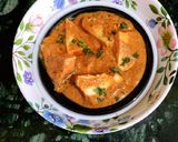 A picture of step 6 of Paneer Butter Masala (no onion, garlic).