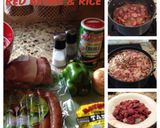 A picture of step 1 of Red Beans and Rice.