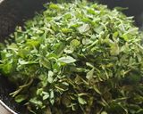 A picture of step 3 of Green vegetable fresh leaf Methi bhaji.