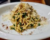 Foto del paso 5 de la receta: PASTA🍜,Perejíl🌿y Almendras, a la Carbonara...!