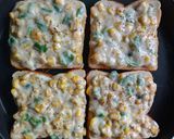 A picture of step 2 of Corn cheese toast.