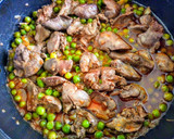 Zöldborsós csirkemáj recept fázis 2 fotója