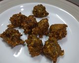 A picture of step 4 of Green Moong dal pakodi.