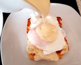 A picture of step 4 of My poahed Egg, Hallumi and Bacon Crisp. 👍.