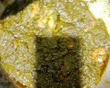 A picture of step 7 of Palak gosht.