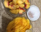 A picture of step 1 of Mango 🥭 peach 🍑 smoothie.