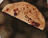A picture of step 4 of Veggie Chapati (left over) Wrap.
