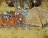 A picture of step 5 of Soji ka halwa with puri.