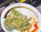 Hình bước làm 3 của món Trứng chiên rau cải cúc