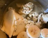 A picture of step 2 of Banana Matcha Cheesecake- No bake and Vegan.