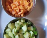 A picture of step 1 of Raw Mango and Carrot Instant pickle.