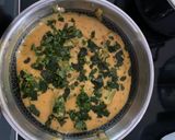 A picture of step 10 of Sharagwani Shing Nu Shaak (Moringa curry).