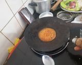 A picture of step 8 of Fulori Kadhi (UP style Pakoda Kadhi).