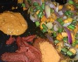 A picture of step 2 of Peri sauce fried rice.
