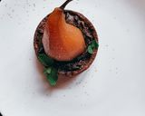 A picture of step 14 of Poire Belle Hélène Chocolate Tart.