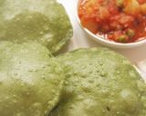 A picture of step 12 of Palak poori and Aloo Matar.