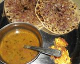 A picture of step 4 of Tandoori onion chapati without tandoor.
