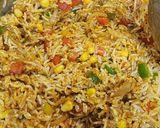 A picture of step 6 of Veg Sizzling Sweet Corn Rice.
