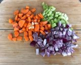 A picture of step 1 of Lentil and spinach soup - vegetarian.