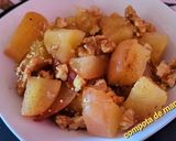 Foto del paso 5 de la receta: Compota de manzanas con azúcar avainillado, nueces y miel 🍎🍏 en microondas