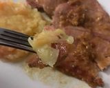 Foto del paso 8 de la receta: Lomo al ajillo con salsa de quesos y manzana asada, para cena-exprés