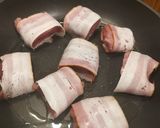 Sertésszűz baconbe göngyölve, párolt zöldségekkel recept fázis 2 fotója