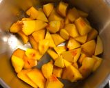 A picture of step 1 of Two Ingredient Peach Jam.