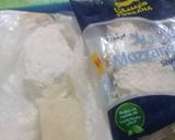 A picture of step 2 of Khachapuri with four cheese.