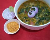 A picture of step 4 of Dal palak.