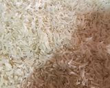 A picture of step 1 of Egg fried rice and chicken sauce.