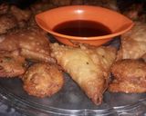 A picture of step 13 of Macroni samosa & mong daal pakorra.