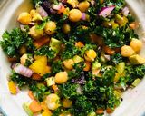 A picture of step 4 of Kale Chickpea salad.