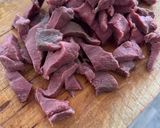 A picture of step 1 of Mongolian Beef.