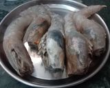 A picture of step 1 of Tiger Prawn Malai Curry (Golda Chingri Macher Malai Curry).
