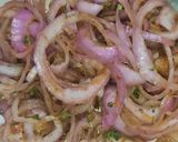 A picture of step 5 of Chilli Onion Rings or Laccha onion.
