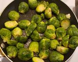 A picture of step 2 of Pan seared brussel sprouts.