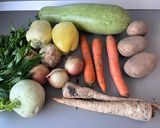 Leveskocka házilag 🥕🧅🥦🧄🌶️🫑 recept fázis 1 fotója