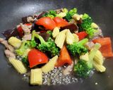 四色鮮蔬炒肉絲的食譜步驟6照片