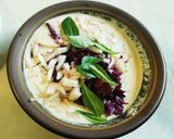 A picture of step 3 of A Healthy Adai Dosai with Quinoa with red amaranth leaves.
