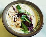 A picture of step 3 of A Healthy Adai Dosai with Quinoa with red amaranth leaves.