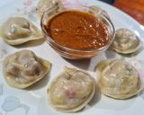 A picture of step 9 of Momos and dip.