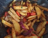 A picture of step 5 of Syn free salt and pepper chips MSG Free.