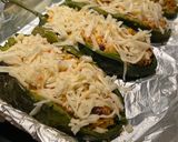 A picture of step 4 of Southwestern stuffed poblanos.