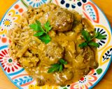 A picture of step 6 of Meatballs in Creamy Sauce with Porcini Mushrooms.