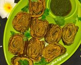 A picture of step 11 of Authentic Rickwach with Urad Dal and Colocasia leaves.
