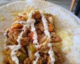 A picture of step 4 of Special Tuna Melt Wrap.
