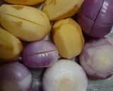 A picture of step 1 of Stuffed onion potato sabzi.